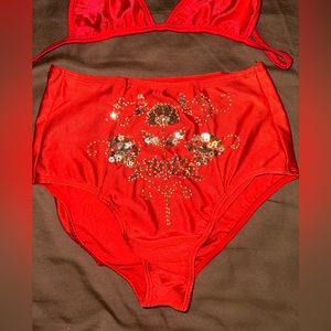 Her Pony The Label red festival bottoms